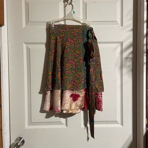 New reversible wrap silk skirt